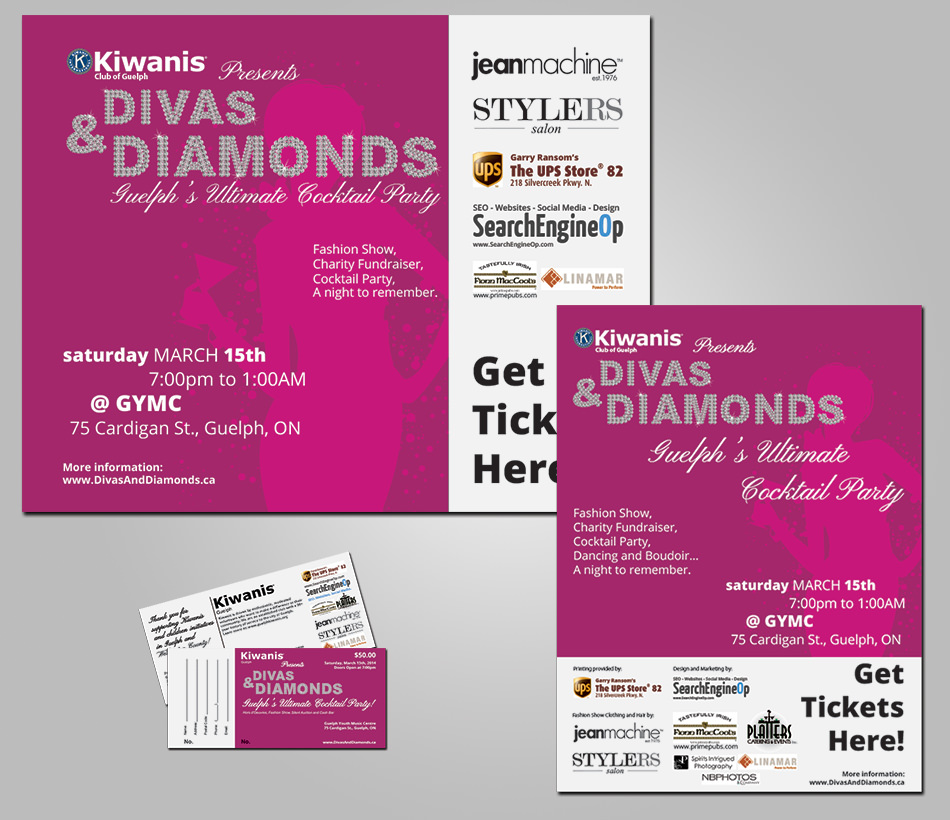 Divas and Diamonds graphic design